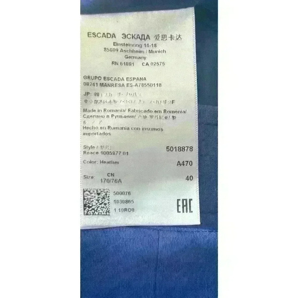 Escada Virgin Wool Elastane Lapis Blue Mini Skirt Size 40 (10 US) Medium - Picture 9 of 9